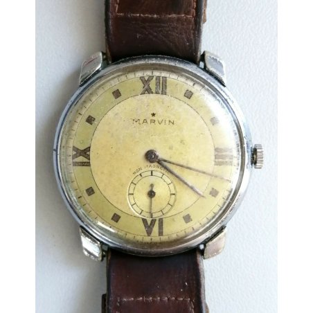 ANTICO OROLOGIO POLSO Marvin CHAMPAGNE anni 40 MECCANICO cal. 565 WATCH vintage