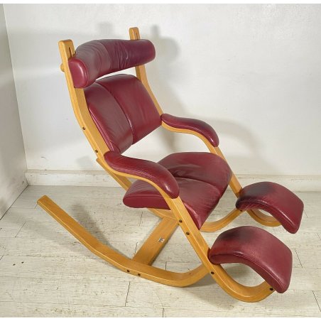 POLTRONA SEDIA STOKKE GRAVITY DESIGN BORDEAUX LEGNO PETER OPSVIK ERGONOMICA NORW