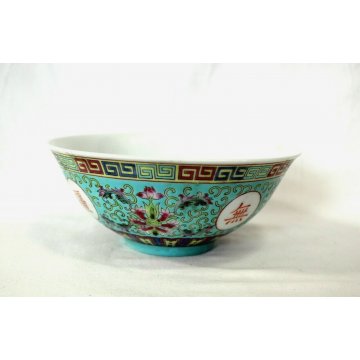 CIOTOLA PORCELLANA CINESE POLICROMA FLOREALE PORCELAIN BOWL BLOOMS CHINA XX sec