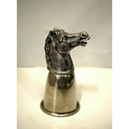 VINTAGE STIRRUP CUP COPPA DELLA STAFFA Gucci FIRMATA METALLO ARGENTATO ANNI '70