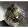 GRANDE ANTICA SFERA PALLA VETRO NATALE Decorativa CRISTALLO SPECCHIO ARGENTO 900