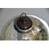 GRANDE ANTICA SFERA PALLA VETRO NATALE Decorativa CRISTALLO SPECCHIO ARGENTO 900