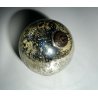 GRANDE ANTICA SFERA PALLA VETRO NATALE Decorativa CRISTALLO SPECCHIO ARGENTO 900