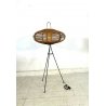 LAMPADA da TERRA METALLO PARALUME VIMINI RATTAN VINTAGE FLOOR LAMP DESIGN 50/60s