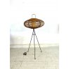 LAMPADA da TERRA METALLO PARALUME VIMINI RATTAN VINTAGE FLOOR LAMP DESIGN 50/60s