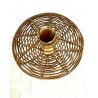 LAMPADA da TERRA METALLO PARALUME VIMINI RATTAN VINTAGE FLOOR LAMP DESIGN 50/60s