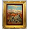 ANTICO QUADRO DIPINTO OLIO S. Ferraris Rocce e colori PAESAGGIO VIGEZZO OSSOLA 