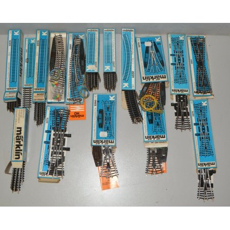 Marklin BINARIO LOTTO 57 pz BINARI scala H0 SCAMBIO TRENINO VINTAGE incrocio old