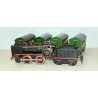 Marklin 0 TRENINO VINTAGE train LOCOMOTIVA 880 TENDER 4 VAGONI CARICA  MOLLA 900