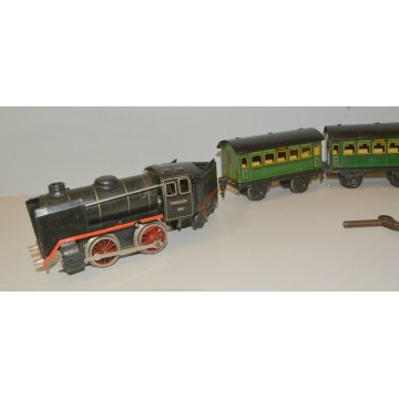 Marklin 0 TRENINO VINTAGE train LOCOMOTIVA 880 TENDER 4 VAGONI CARICA  MOLLA 900