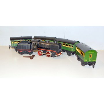 Marklin 0 TRENINO VINTAGE train LOCOMOTIVA 880 TENDER 4 VAGONI CARICA  MOLLA 900
