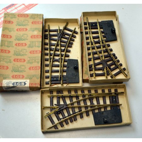 Lehmann LGB binario LOTTO SCAMBIO 3 pezzi SCALA G TRENINO VINTAGE old train