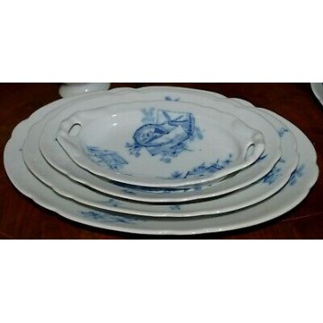 ANTICO SERVIZIO PIATTI Tocco Novara 35 pezzi DIPINTO Orientale CERAMICA OLD DISH