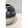 VASO VINTAGE SFERA GRES CERAMICA INTERNO SMALTATO BLU DESIGN MODERNO FIRMATO 900
