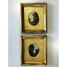 COPPIA PICCOLO DIPINTO OLIO RAMINO MINIATURA PAESAGGIO FIGURE ARCHITETTURE '900