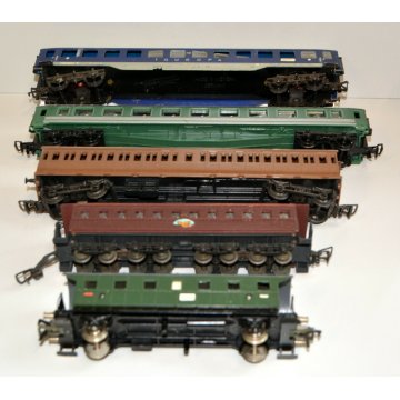 LOTTO 5 pz CARROZZA PASSEGGERI H0 locomotiva TRENO vagone FLEISCHMANN RIVAROSSI