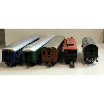 LOTTO 5 pz CARROZZA PASSEGGERI H0 locomotiva TRENO vagone FLEISCHMANN RIVAROSSI