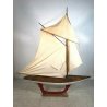 GRANDE MODELLO BARCA VELA LEGNO VINTAGE POND YACHT RIPRODUZIONE Bona Fide 1899