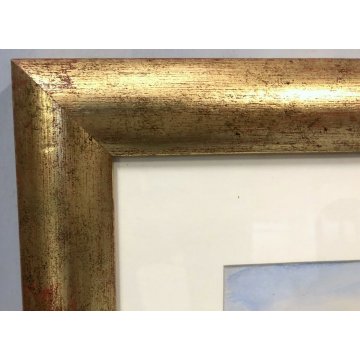 QUADRO ACQUERELLO SCHIZZO PITTORICO PROSPETTIVA A.Colla VEDUTA ARONA STAZIONE 61