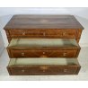 ANTICO COMO CASSETTONE DIRETTORIO INTARSIATO 1800 LEGNO NOCE ABETE 3 CASSETTI 