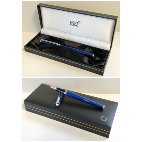 PENNA STILOGRAFICA Montblanc Noblesse Oblige BLU ORO 14k finiture PLATINO box