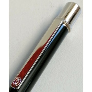 PENNA SFERA Must De Cartier STYLO BILLE MUST II vintage LACCA NERA Ballpoint Pen