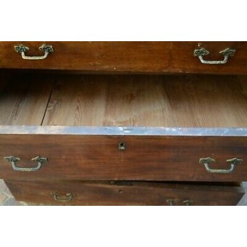 ANTICO COMO IMPERO 4 CASSETTI epoca 800 legno NOCE CASSETTONE mobile CASSETTIERA
