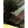 QUADRO DIPINTO OLIO TELA Remo Brindisi ASTRATTO MATERICO PROFILO FIGURE 30X40