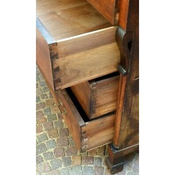 ANTICO COMO IMPERO 4 CASSETTI epoca 800 legno NOCE CASSETTONE mobile CASSETTIERA
