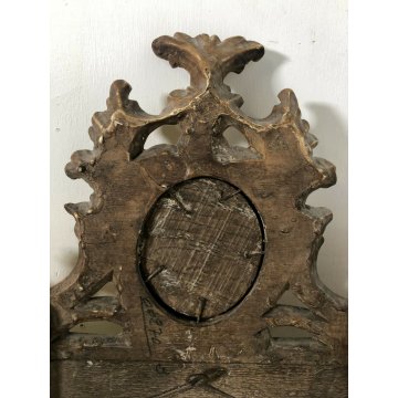 ANTICA SPECCHIERA SPECCHIO LIBERTY CORNICE LEGNO SCOLPITO ORO  DECORO FOGLIACEO