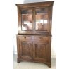 CREDENZA CON VETRINA 1800 EPOCA DOPPIO CORPO NOCE 2 CASSETTI CUPBOARD OLD 