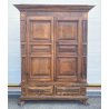 ANTICO ARMADIO GUARDAROBA 1600 LEGNO NOCE 2 ANTE DISPENSA INTARSIATO 2 CASSETTI