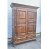 ANTICO ARMADIO GUARDAROBA 1600 LEGNO NOCE 2 ANTE DISPENSA INTARSIATO 2 CASSETTI