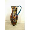 ENORME GRANDE VASO BROCCA TERRACOTTA SMALTO DECORO ASTRATTO VINTAGE ø40x97cm/h