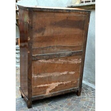 ANTICO SECRETAIRE NOCE PIUMA RADICA RIBALTA SCRITTOIO CASSETTIERA IMPERO COLONNA