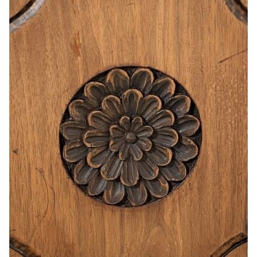 ANTICA PICCOLA CASSAPANCA LEGNO NOCE PANCA BAULE EPOCA 1700 OLD DECORATA 
