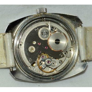 ANTICO OROLOGIO POLSO FORMA Lanco 1970 MECCANICO DATA OLD WATCH MONTRE VINTAGE