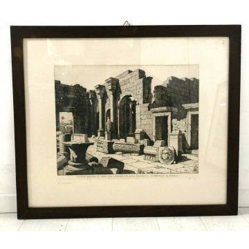 ANTICA STAMPA LITOGRAFIA Laurentis LEPTIS MAGNA FORO BASILICA SEVERIANA A.XIII