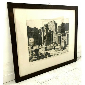 ANTICA STAMPA LITOGRAFIA Laurentis LEPTIS MAGNA FORO BASILICA SEVERIANA A.XIII