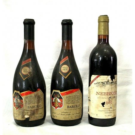 Lotto 2 BOTTIGLIE VINO BAROLO 1979 -1 NEBBIOLO 1983 750 Cuneo Piemonte CANTINA