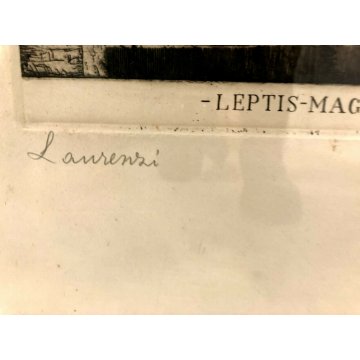 ANTICA STAMPA LITOGRAFIA Laurentis LEPTIS MAGNA FORO BASILICA SEVERIANA A.XIII