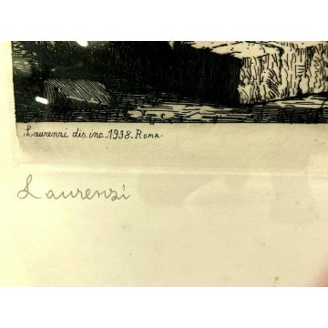ANTICA STAMPA LITOGRAFIA Laurenzi Saint Remy Francia arco di trionfo 1938 Roma 