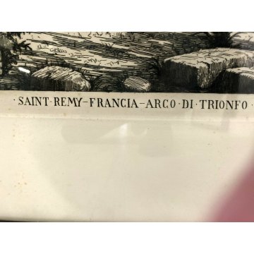 ANTICA STAMPA LITOGRAFIA Laurenzi Saint Remy Francia arco di trionfo 1938 Roma 
