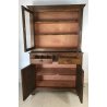 CREDENZA CON VETRINA 1800 EPOCA DOPPIO CORPO NOCE 2 CASSETTI CUPBOARD OLD 