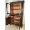 CREDENZA CON VETRINA 1800 EPOCA DOPPIO CORPO NOCE 2 CASSETTI CUPBOARD OLD 