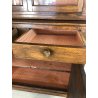 CREDENZA CON VETRINA 1800 EPOCA DOPPIO CORPO NOCE 2 CASSETTI CUPBOARD OLD 