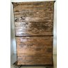 CREDENZA CON VETRINA 1800 EPOCA DOPPIO CORPO NOCE 2 CASSETTI CUPBOARD OLD 