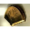 RARO ANTICO VENTAGLIO TECA STRUTTURA LEGNO RICAMO FOGLIE MAGNIOLIA OLD HAND FAN