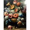 ANTICO VASSOIO OVALE DIPINTO OLIO G. Tempestini BOUQUET FIORI FIRENZE EPOCA '900