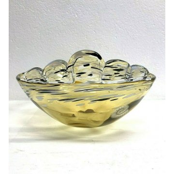 GRANDE COPPA  VETRO AMBRA Kosta Boda VINTAGE AMBER CUP A. Wahlsyrom alelier -91